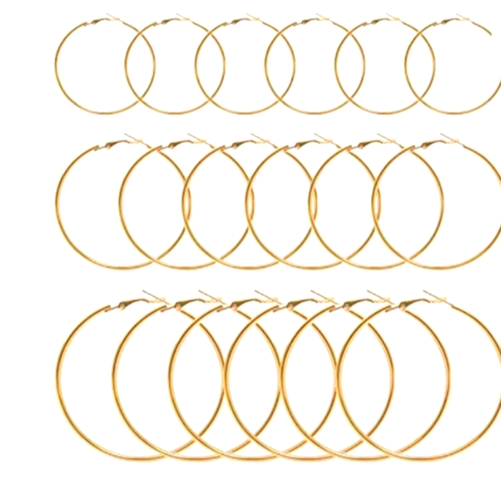 Gold Tone Hoop Earrings Set Of 9 NWT